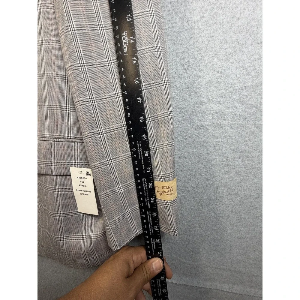 1926 Originals Blazer Mens 42R Gray Plaid Tweed Sport Coat Straight Fit‎